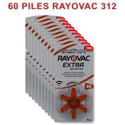 Piles Auditives 312 Zinc-Air - 60 Piles Rayovac