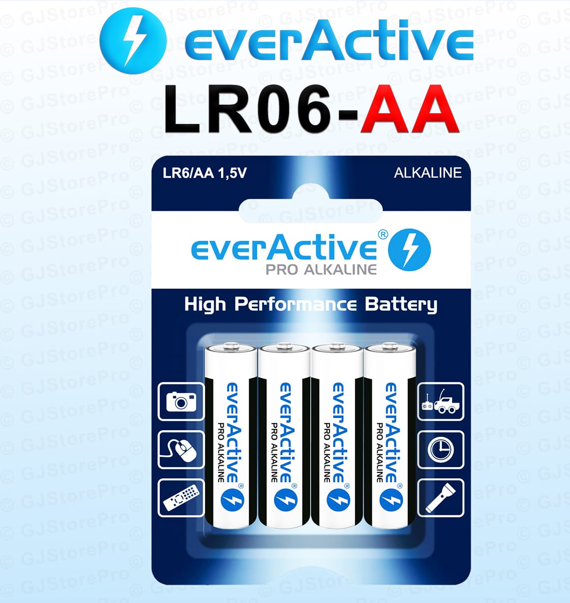 4 Piles AA LR6 Everactive Pro Pile Alcaline