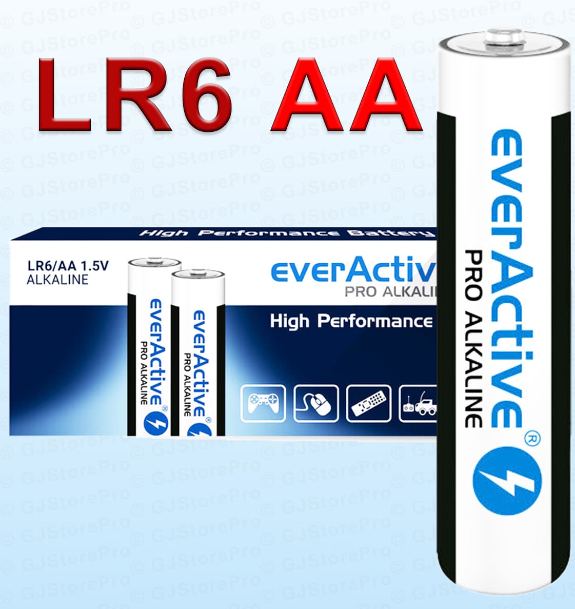 10 Piles AA LR6 Everactive Pro Alcaline