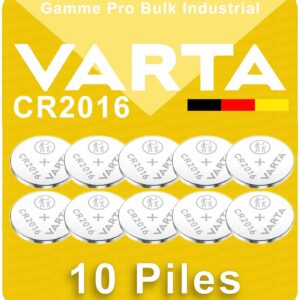 10 Piles Bouton CR2016 Varta Industrial