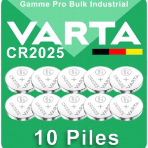 10 Piles Bouton CR2025 Varta Industrial