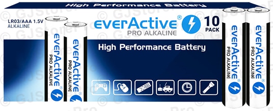 Lot de 10 piles AAA LR03 EverActive Pro alcalines