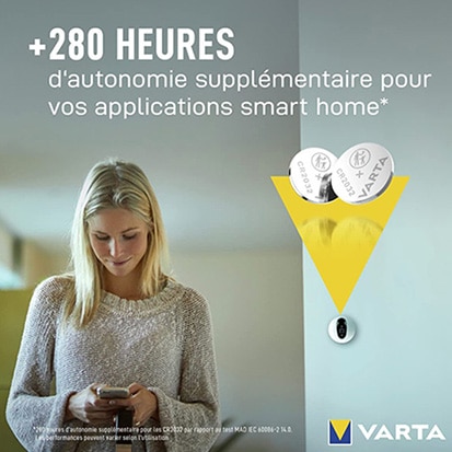 Piles Varta 2032 280 heures d'autonomie supplémentaire