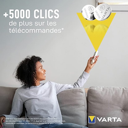 Piles Varta 2032 5000 clics de plus sur les télécommandes
