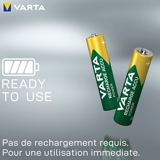 Pile rechargeable AAA Varta préchargée Ready2Use