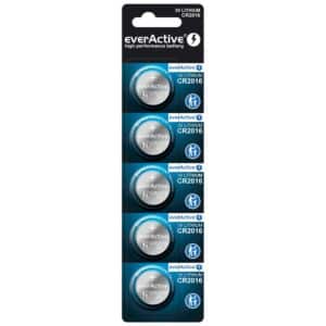 Pile bouton lithium EverActive CR2016 3V - blister de 5 piles