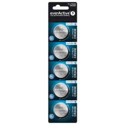 Pile bouton lithium EverActive CR2430 3V - blister de 5 piles