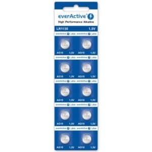 Pile bouton alcaline AG10 LR1130 EverActive 1,5V