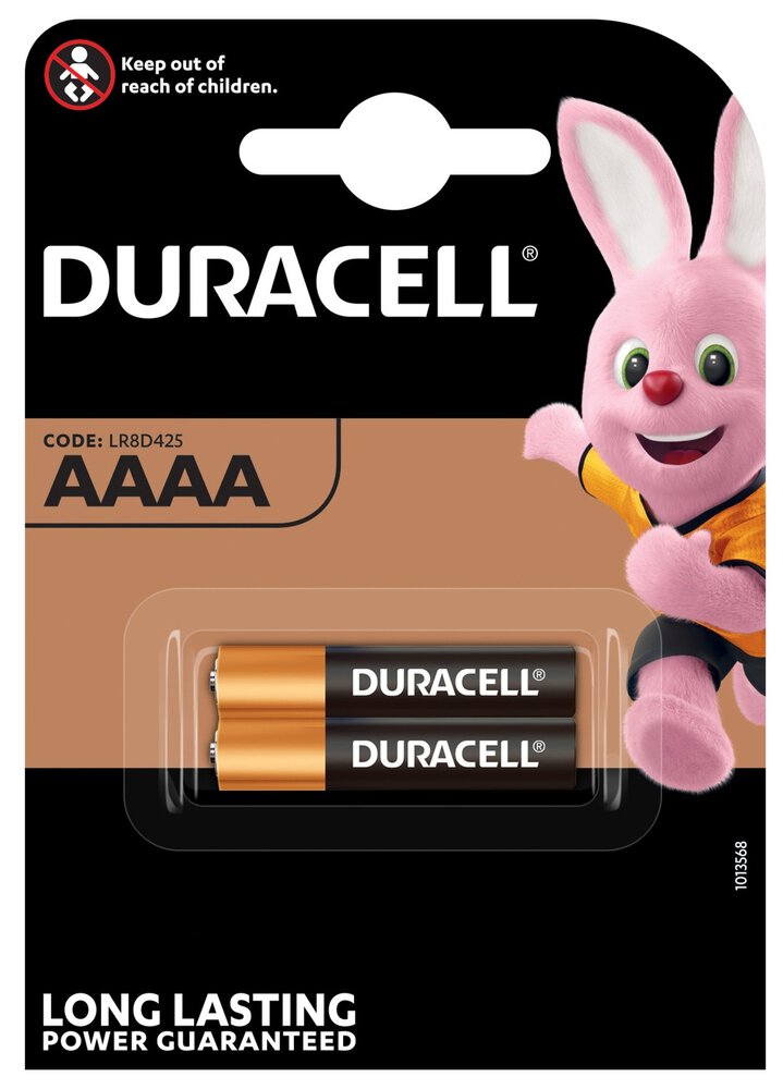 Pile alcaline AAAA Duracell 25A LR61 1,5V blister 2