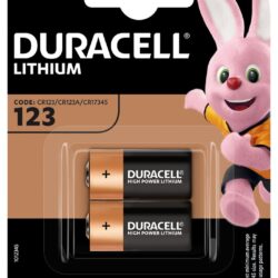 Pile lithium CR123 Duracell 3V blister 2
