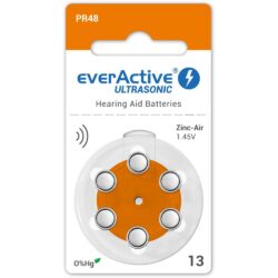 Piles auditive 13 Zinc-Air (Orange) EverActive Ultrasonic blister de 6 piles PR48