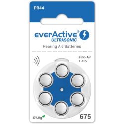 Piles auditive 675 Zinc-Air (Bleu) EverActive Ultrasonic blister de 6 piles PR44