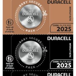 Pile bouton lithium CR2025 Duracell 3V - lot de 5 détachables