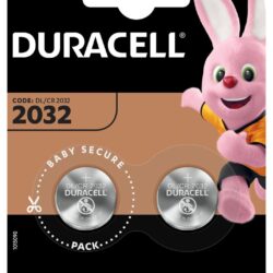Pile bouton lithium CR2032 Duracell 3V - blister de 2
