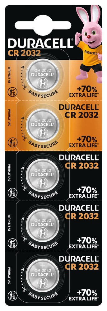 Pile bouton lithium CR2032 Duracell professionnel lot de 5